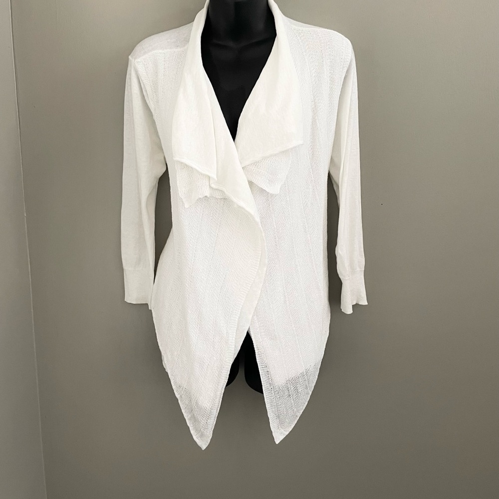 Ralph Lauren White Open Front Cardigan